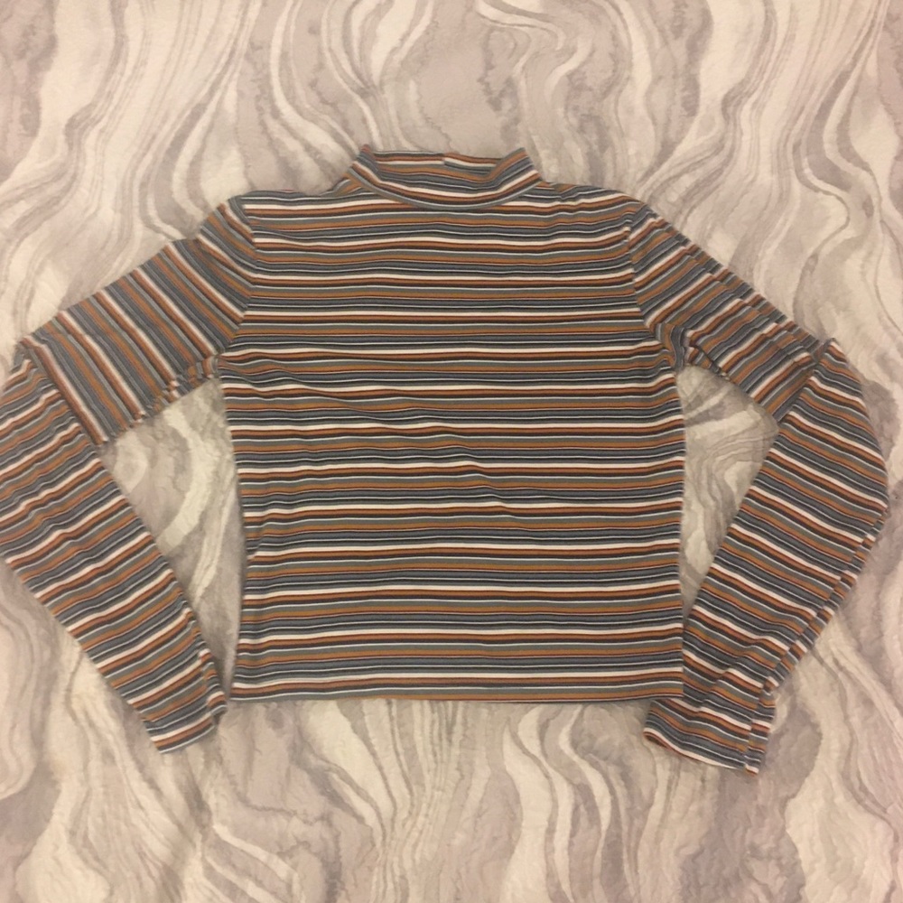 Super Soft Striped Mock Neck